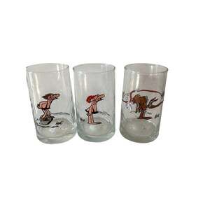 Vintage 1981 Arby's B.C. Ice Age Collector Series Glasses Set of 3 Hart